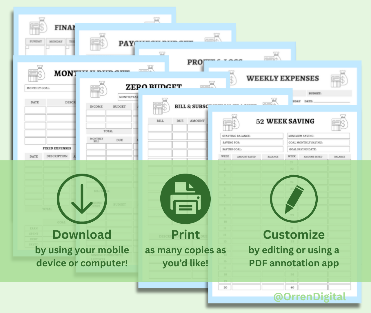 All-in-One Printable Budget Planner & Financial Organizer